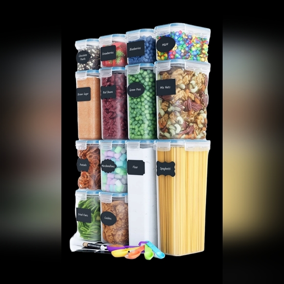 Chef's path 14 pc set food storage containers w/Free measuring spoons set - Picture 1 of 7